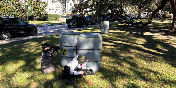 Hiding behind the Barrels